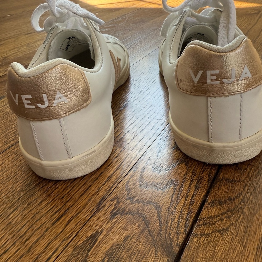 Veja White and Gold Sneakers - Picture 5 of 10